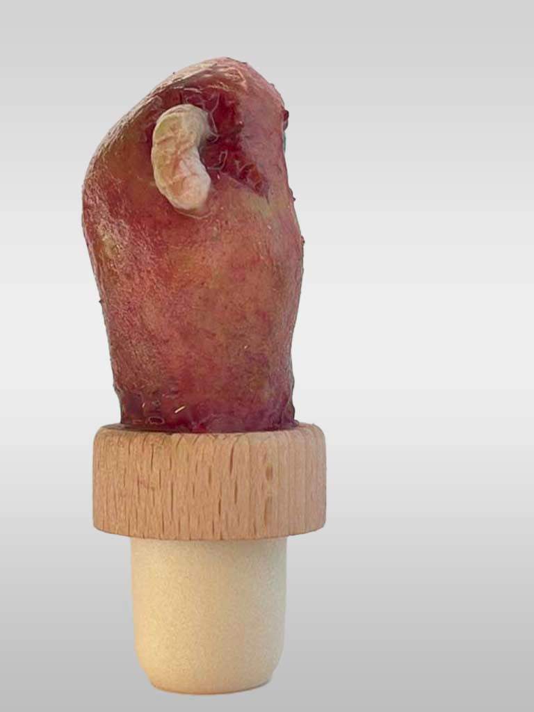 Zombie Toe with green nail polish and maggots Novelty Bottle Stoppers