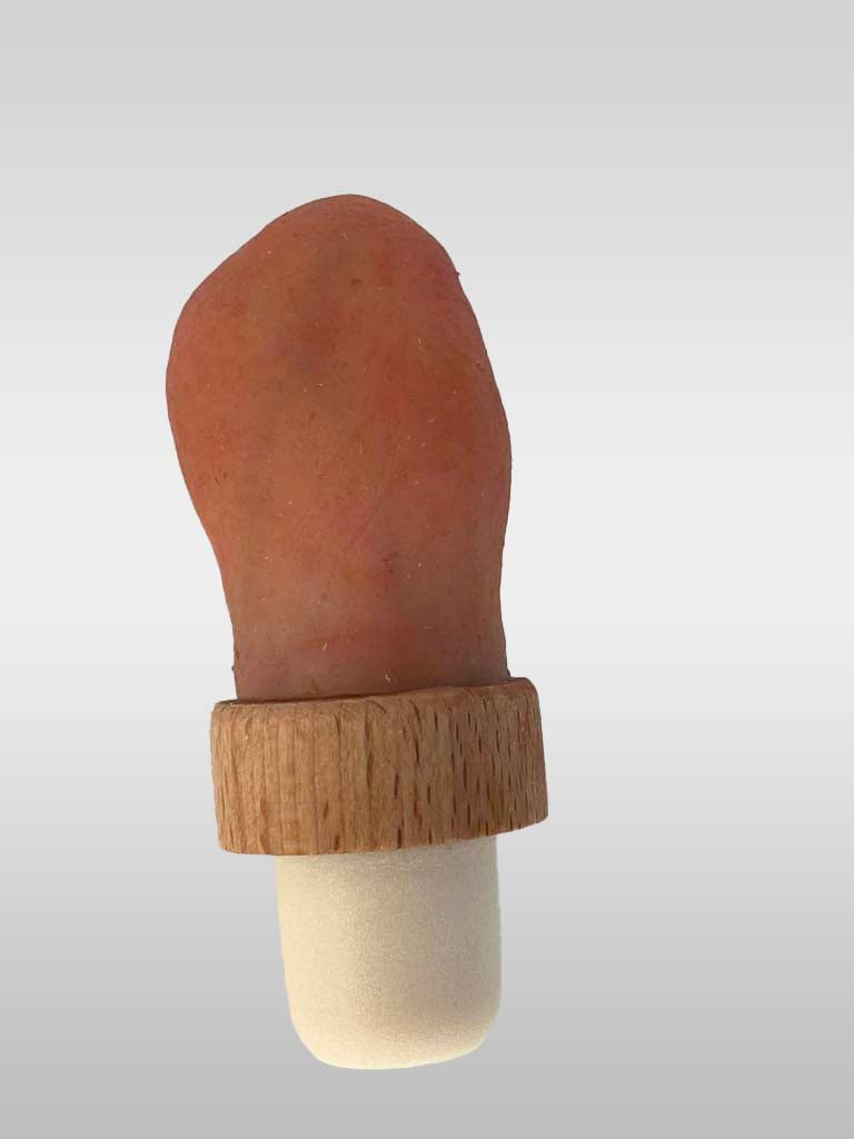 Silicone Human toe with red nail polish bottle stopper